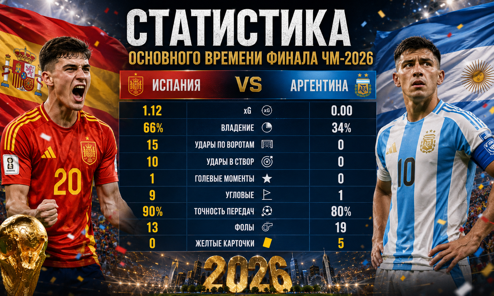 Статистика основного времени финала Статистика основного времени финала