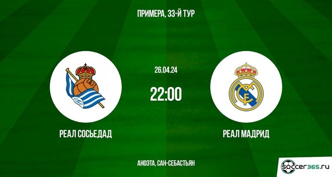 Реал Сосьедад ― Реал Мадрид: превью и прогноз на матч в рамках тридцать третьего тура чемпионата Испании сезона-2023/24