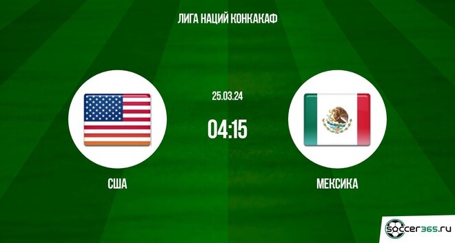 США ― Мексика: превью и прогноз на матч в рамках финала Лиги наций КОНКАКАФ сезона-2023/24