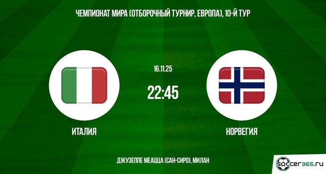 Италия ― Норвегия: превью