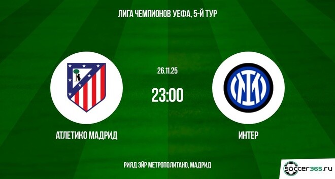 Атлетико Мадрид ― Интер: превью