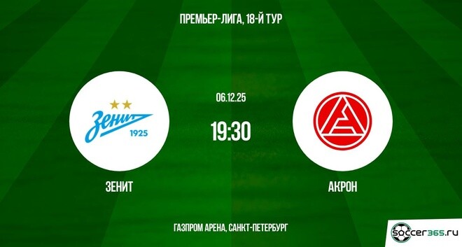 Зенит — Акрон: превью