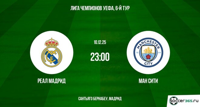 Реал Мадрид ― Манчестер Сити: превью