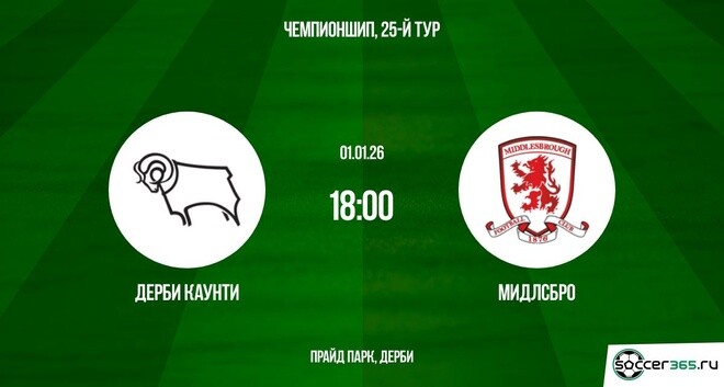 Дерби Каунти ― Мидлсбро: превью