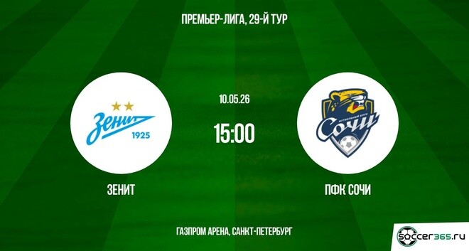 Зенит ― ПФК Сочи: превью