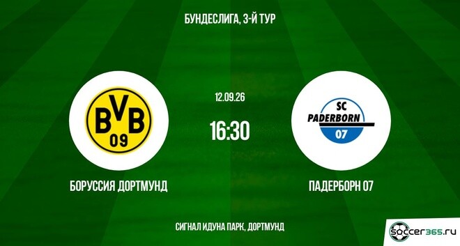Боруссия Дортмунд — Падерборн: превью