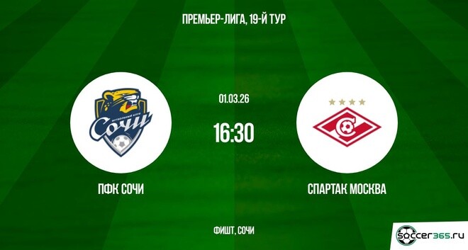 ПФК Сочи ― Спартак Москва: превью