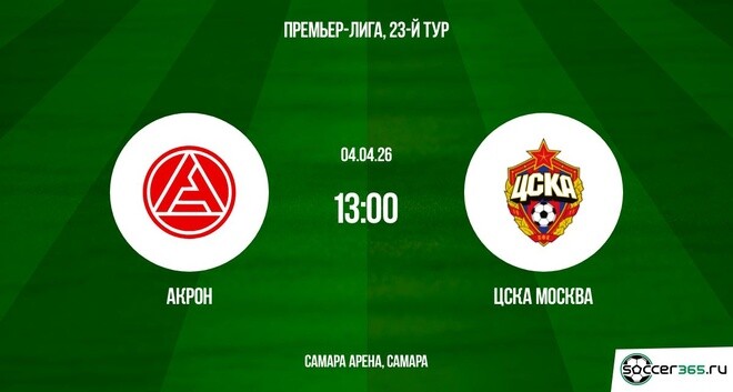 Акрон — ЦСКА Москва: превью